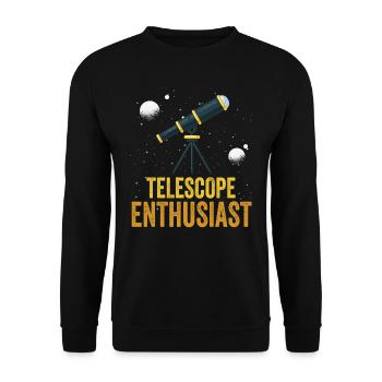 Teleskop Enthusiast Weltraum Sterne Universum - Unisex Pullover - Schwarz - Vorne - Alina (178cm) & Michal (187cm)
