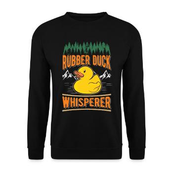 Rubber Duck Whisperer Squeaky Duck Bathing Duck - Unisex Sweatshirt - black - Front - Alina (178cm) & Michal (187cm)