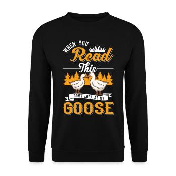 Geese Gift Goose lovers Goose breeders - Unisex Sweatshirt - black - Front - Alina (178cm) & Michal (187cm)