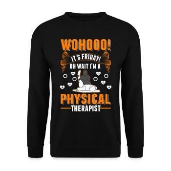 Physiotherapist Friday Physiotherapy Physio - Unisex Sweatshirt - black - Front - Alina (178cm) & Michal (187cm)