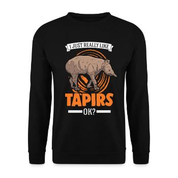 I just really like Tapirs - Unisex Sweatshirt - black - Front - Alina (178cm) & Michal (187cm)