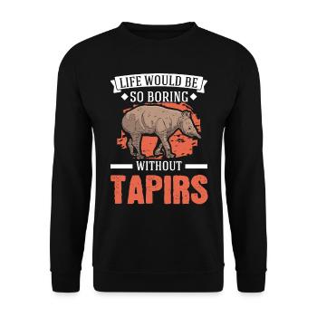 Life would be so boring without Tapirs - Unisex Pullover - Schwarz - Vorne - Alina (178cm) & Michal (187cm)