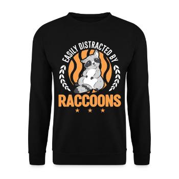 Facilement distrait par Raccoons Raccoons Raccoons Raccoon - Sweat-shirt Unisexe - noir - Devant - Alina (178cm) & Michal (187cm)