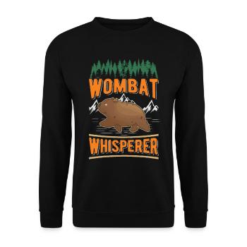 Wombat Flüsterer - Unisex Pullover - Schwarz - Vorne - Alina (178cm) & Michal (187cm)