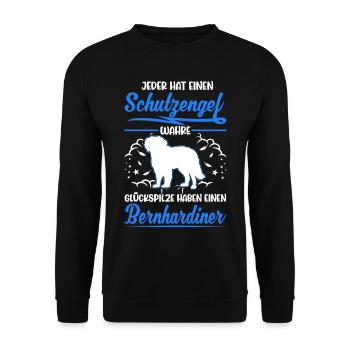 Bernhardiner Schutzengel St. Bernhardshund - Unisex Pullover - Schwarz - Vorne - Alina (178cm) & Michal (187cm)