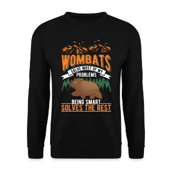 Australischer Wombat - Unisex Pullover - Schwarz - Vorne - Alina (178cm) & Michal (187cm)