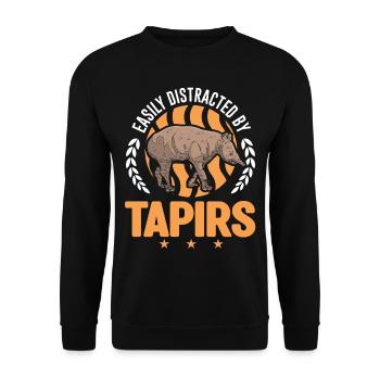 Easily distracted by Tapirs - Unisex Pullover - Schwarz - Vorne - Alina (178cm) & Michal (187cm)