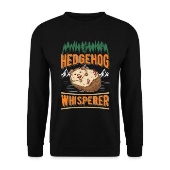 Hedgehog Whisper Hedgehog Whisperer - Unisex Sweatshirt - black - Front - Alina (178cm) & Michal (187cm)