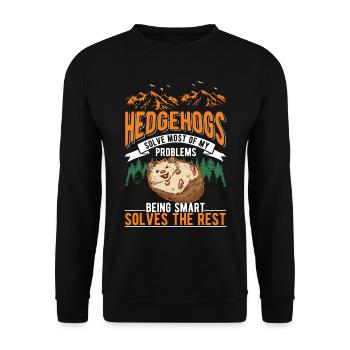 Hedgehog Gift Goose Gel - Unisex Sweatshirt - black - Front - Alina (178cm) & Michal (187cm)