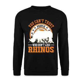 Rhinocéros Cadeau Rhinocéros - Sweat-shirt Unisexe - noir - Devant - Alina (178cm) & Michal (187cm)