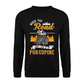 Amateur de porc-épic Porc-épic - Sweat-shirt Unisexe - noir - Devant - Alina (178cm) & Michal (187cm)