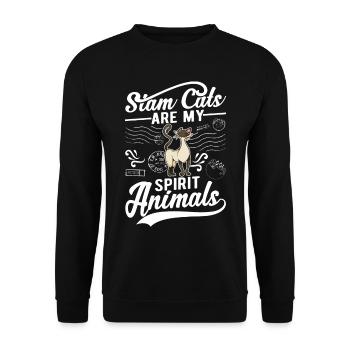 Siam Cats sont mes animaux spirituels Chat siamois - Sweat-shirt Unisexe - noir - Devant - Alina (178cm) & Michal (187cm)