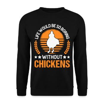 Poulet Élevage de poulet Éleveur de poulet - Sweat-shirt Unisexe - noir - Devant - Alina (178cm) & Michal (187cm)