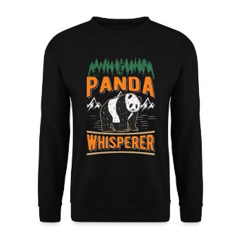 Panda Whisperer Panda Bear Gift - Unisex Sweatshirt - black - Front - Alina (178cm) & Michal (187cm)