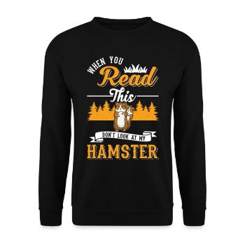 Hamster Geschenk Goldhamster Hamster - Unisex Pullover - Schwarz - Vorne - Alina (178cm) & Michal (187cm)