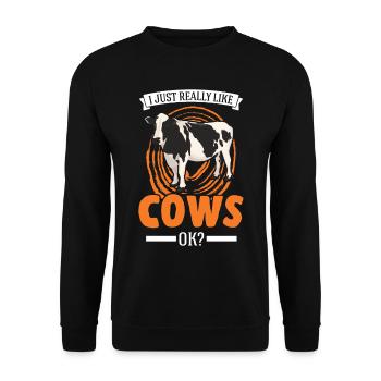 J’aime vraiment Cows Cattle Breeder Cow - Sweat-shirt Unisexe - noir - Devant - Alina (178cm) & Michal (187cm)