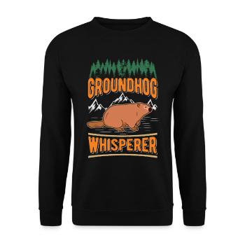 Marmot Whisperer Groudhog Forest Marmot - Unisex Sweatshirt - black - Front - Alina (178cm) & Michal (187cm)