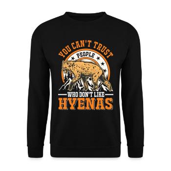 Hyäne Geschenk Erdwolf Hyena - Unisex Pullover - Schwarz - Vorne - Alina (178cm) & Michal (187cm)