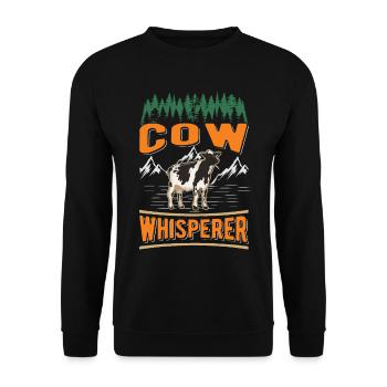 Cow Whisperer Farmer Cattle Breeder Cows - Unisex Sweatshirt - black - Front - Alina (178cm) & Michal (187cm)