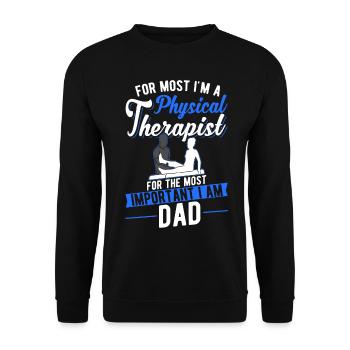 Physiothérapeute Père Physiothérapie Papa Physio - Sweat-shirt Unisexe - noir - Devant - Alina (178cm) & Michal (187cm)