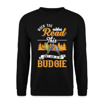 Cadeau perruche Welli Cockatiel - Sweat-shirt Unisexe - noir - Devant - Alina (178cm) & Michal (187cm)