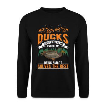Canard Cadeau Canard Éleveur de Canard - Sweat-shirt Unisexe - noir - Devant - Alina (178cm) & Michal (187cm)