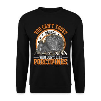 Amateur de porc-épic Porc-épic - Sweat-shirt Unisexe - noir - Devant - Alina (178cm) & Michal (187cm)