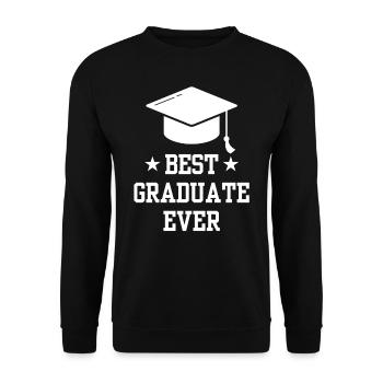 Best Graduate of All Time Graduated Graduates - Unisex Sweatshirt - black - Front - Alina (178cm) & Michal (187cm)