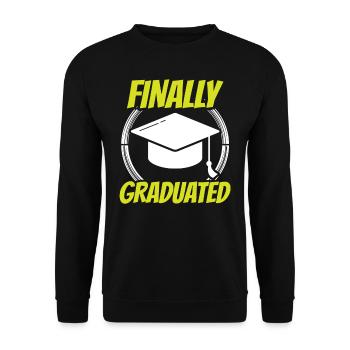 Finally Graduated Graduate Graduate - Unisex Sweatshirt - black - Front - Alina (178cm) & Michal (187cm)