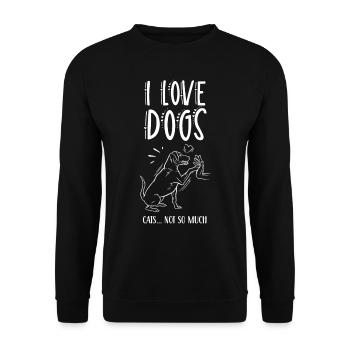 Ich Liebe Hunde Katzen Nicht So Sehr Welpe Hund - Unisex Pullover - Schwarz - Vorne - Alina (178cm) & Michal (187cm)