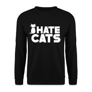 Ich Hasse Katzen Tier Hund Liebhaber Welpe - Unisex Pullover - Schwarz - Vorne - Alina (178cm) & Michal (187cm)