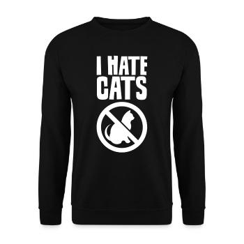 Ich Hasse Katzen Tier Hund Welpe Liebhaber - Unisex Pullover - Schwarz - Vorne - Alina (178cm) & Michal (187cm)