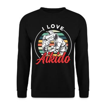 I love Aikido martial arts fighter martial arts - Unisex Sweatshirt - black - Front - Alina (178cm) & Michal (187cm)