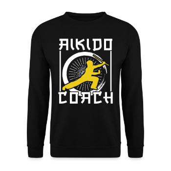 Aikido Trainer Kampfkunst Kämpfer Kampfsport - Unisex Pullover - Schwarz - Vorne - Alina (178cm) & Michal (187cm)