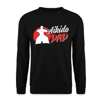 Aikido Vater Kämpfer Kampfsport Kampfkunst - Unisex Pullover - Schwarz - Vorne - Alina (178cm) & Michal (187cm)