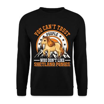 Shetland Pony Gift Shetty - Unisex Sweatshirt - black - Front - Alina (178cm) & Michal (187cm)