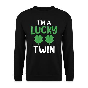I am a happy twin Ireland Irish - Unisex Sweatshirt - black - Front - Alina (178cm) & Michal (187cm)