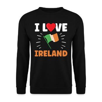 I love Ireland Irish St. Patrick's Day - Unisex Sweatshirt - black - Front - Alina (178cm) & Michal (187cm)