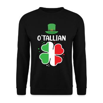 O'tallian Ire Irland St. Patricks Day Irisch - Unisex Pullover - Schwarz - Vorne - Alina (178cm) & Michal (187cm)