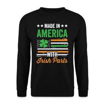 Fabriqué en Amérique avec des parties irlandaises irlandaises - Sweat-shirt Unisexe - noir - Devant - Alina (178cm) & Michal (187cm)