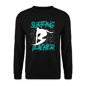 Surf Instructor Surf Surfboard Surfer Surfing - Unisex Sweatshirt - black - Front - Alina (178cm) & Michal (187cm)