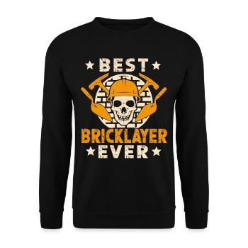 The best bricklayer of all time Masonry - Unisex Sweatshirt - black - Front - Alina (178cm) & Michal (187cm)