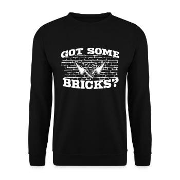 Avez-vous quelques briques? Artisans maçons - Sweat-shirt Unisexe - noir - Devant - Alina (178cm) & Michal (187cm)