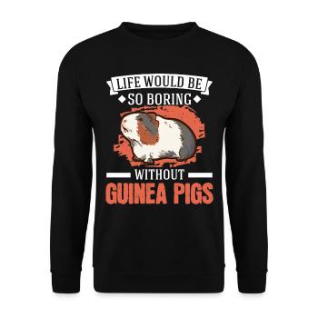 Cochon d’Inde Cadeau Cochon d’Inde - Sweat-shirt Unisexe - noir - Devant - Alina (178cm) & Michal (187cm)