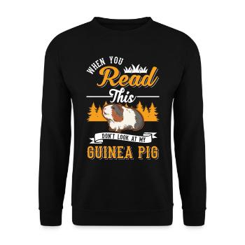 Guinea Pig Gift Guinea Pig - Unisex Sweatshirt - black - Front - Alina (178cm) & Michal (187cm)