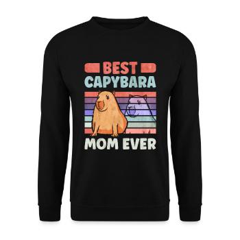 Meilleure maman Capybara Ever Wasserschwein - Sweat-shirt Unisexe - noir - Devant - Alina (178cm) & Michal (187cm)
