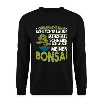 Japanischer Bonsai Bonsaibaum - Unisex Pullover - Schwarz - Vorne - Alina (178cm) & Michal (187cm)