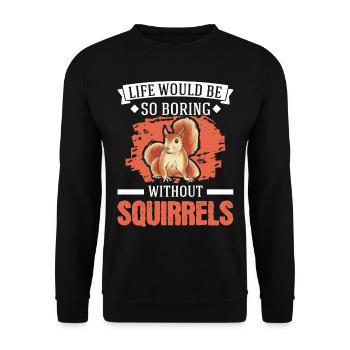 Squirrel Gift Squirrel Grey Squirrel - Unisex Sweatshirt - black - Front - Alina (178cm) & Michal (187cm)