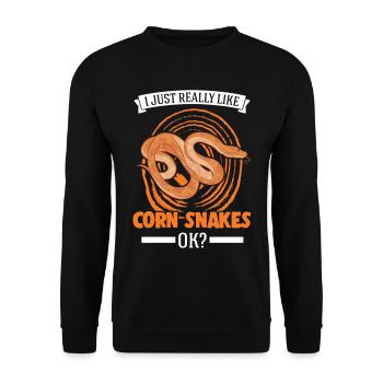J’aime vraiment Corn Snakes Corn Snake - Sweat-shirt Unisexe - noir - Devant - Alina (178cm) & Michal (187cm)