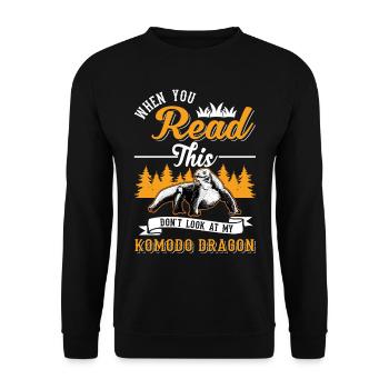 Komodowaran Komodo Dragon Waran - Unisex Pullover - Schwarz - Vorne - Alina (178cm) & Michal (187cm)
